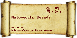 Maloveczky Dezső névjegykártya
